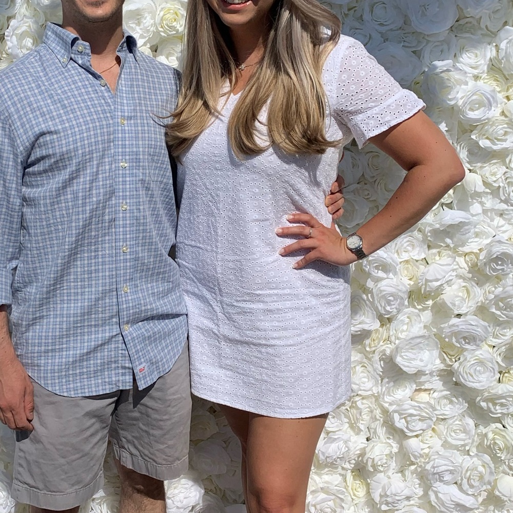 Loft mini white floral dress